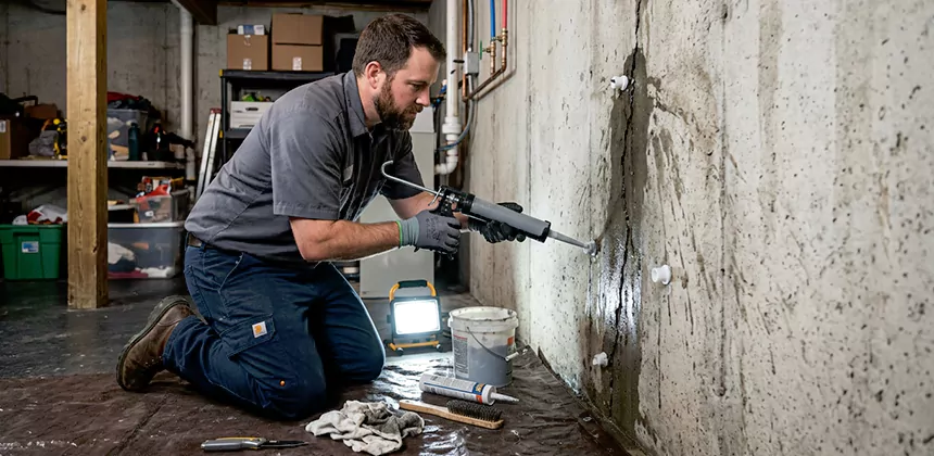 Basement Leak Repair From Inside in Chino